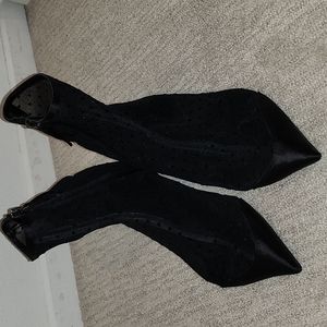 Zara Mesh Black Ankle Bootie